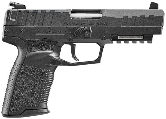 Picture of Fn 66101274 Five-Seven Mrd 5.7X28mm 20+1 4.80" Black Steel Barrel, Black Optic Ready/Serrated Steel Slide & Polymer Frame W/Picatinny Rail, Black Textured Polymer Grip, Ambidextrous 