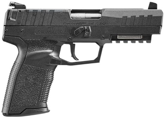 Picture of Fn 66101276 Five-Seven Mrd 5.7X28mm 10+1 4.80" Black Steel Barrel, Black Optic Ready/Serrated Steel Slide & Polymer Frame W/Picatinny Rail, Black Textured Polymer Grip, Ambidextrous 