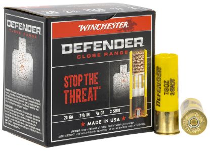 Picture of Winchester Ammo S202pd25 Defender 20 Gauge 2.75" 7/8 Oz 2 Shot 25 Per Box/ 10 Case 