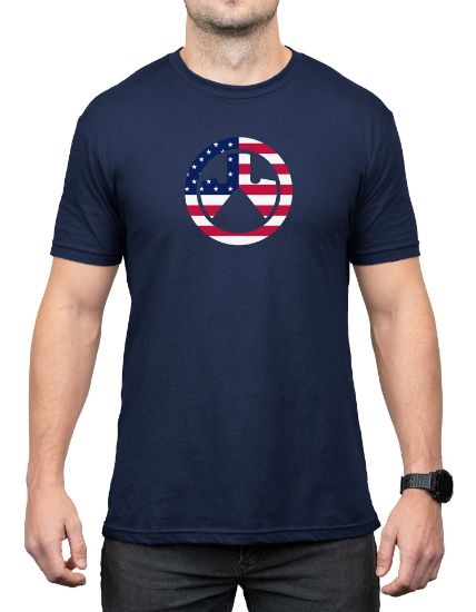 Picture of Magpul Mag1281410s Independence Icon Navy Cotton/Polyester Short Sleeve Small 