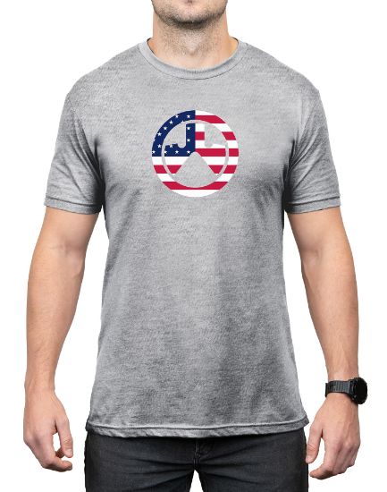 Picture of Magpul Mag1281030l Independence Icon Athletic Gray Heather Cotton/Polyester Short Sleeve Large 