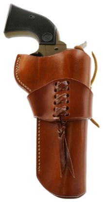 Picture of Galco Wwr320 Wrangler Owb Tan Leather Belt Loop Fits Ruger Wrangler Right Hand Compatible W/ Wrangler Cartridge Belt 