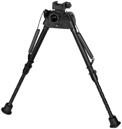 Picture of Harris Bipods S-Lmp Swivel L Picatinny, 9-13", Black Steel/Aluminum, Notched Legs, Rubber Feet 