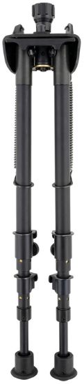 Picture of Harris Bipods S-25Cp Swivel 25C Picatinny, 13.50-27", Black Steel/Aluminum, Rubber Feet 