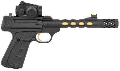 Picture of Browning 051582490 Buck Mark Vision Sr 22 Lr 10+1 5.90" Black Anodized/Gold Cerakote Ported Threaded Barrel, Matte Black Serrated Slide & Aluminum Frame, Vortex Crossfire Red Dot 