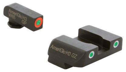 Picture of Ameriglo Gl241 Spartan Sight Set For Glock Black | Green With Orange Outline Front Sight Green Tritium With White Outline Rear Sight 