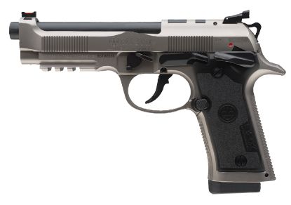 Picture of Beretta Usa J92xpc020 92X Pco Full Size Frame 9Mm Luger 10+1, 4.90" Black Barrel, Gray Nistan Optic Ready/Serrated Steel Slide & Frame W/Beavertail & Picatinny Rail 