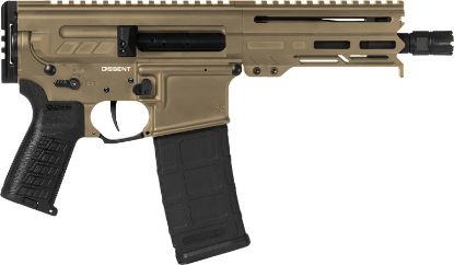 Picture of Cmmg 55A938f-Ct Dissent 5.56X45mm Nato 30+1 6.50", Coyote Tan Cerakote Rec, Oem Grip, Picatinny Buffer Adapter, Zeroed Drop-In Single Stage Trigger 