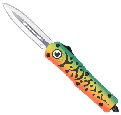 Picture of Cobratec Knives Mflgnfs3dagns Fs-3 Fishing Lure Medium 3" Otf Dagger Plain Satin D2 Steel Blade, 4.50" Green Fishing Lure Aluminum Cerakoted Handle 