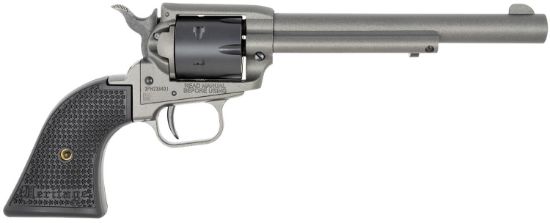 Picture of Heritage Mfg Rr22c6 Rough Rider 22 Lr 6 Shot. 6.50" Tungsten Gray Cerakote Steel Barrel & Frame, Black Satin Cylinder, Black Star Polymer Grip, Hammer/Thumb Safety, Exposed Hammer 