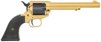 Picture of Heritage Mfg Rr22s6 Rough Rider 22 Lr 6 6.50", Gold Cerakote Barrel, Black Satin Cylinder, Gold Cerakote Steel Frame, Black Polymer Grips Features Black Accents 