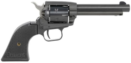 Picture of Heritage Mfg Srr22mbs4pg Rough Rider 22 Lr/22 Wmr 6 Shot, 4.75" Black Satin Steel Barrel, Frame & Cylinder, Black Polymer Grip, Exposed Hammer 