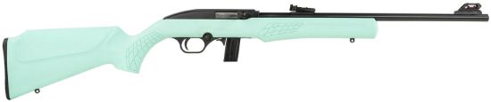 Picture of Rossi Rs22l1811tl Rs22 Full Size 22 Lr 10+1 18" Matte Black Steel Barrel, Matte Black Grooved Aluminum Receiver, Teal Synthetic Fixed Stock 