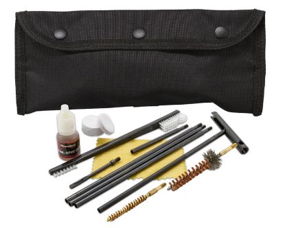 Picture of Kleenbore Pou302b Modular Cleaning Kit Multi-Caliber Handgun/Rifle Bronze/Nylon Bristles Black Nylon Case 