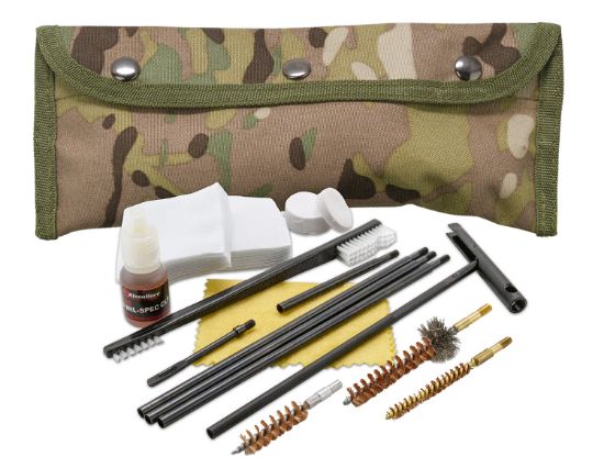 Picture of Kleenbore Pou303mc Modular Cleaning Kit Multi-Caliber Handgun/Rifle Bronze/Nylon Bristles Nylon Multi-Cam Case 