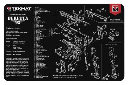 Picture of Tekmat Tekr17ber92 Beretta 92 Cleaning Mat Beretta 92 Parts Diagram 11" X 17" 