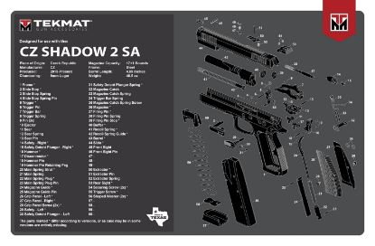 Picture of Tekmat Tekr17czshdw2 Cz Shadow 2 Sa Cleaning Mat Cz-75 Shadow 2 Sa Parts Diagram 11" X 17" 
