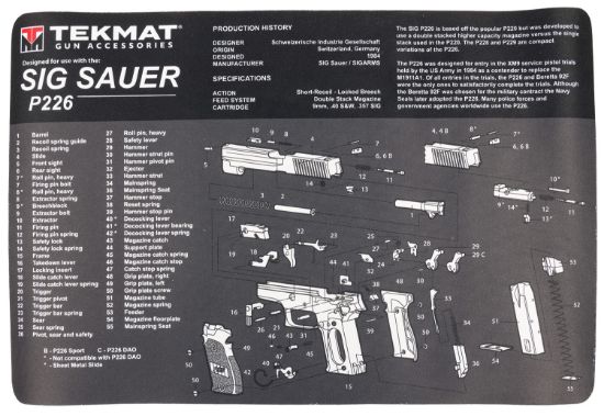 Picture of Tekmat Tekr17sigp226 Sig Sauer P226 Cleaning Mat Sig P226 Parts Diagram 11" X 17" 