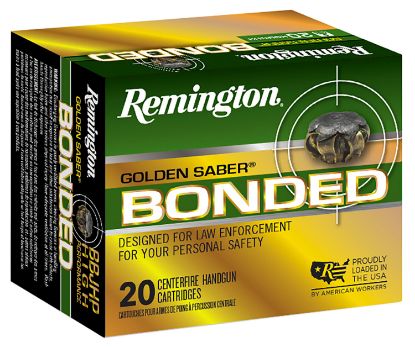 Picture of Remington Ammunition R21368 Golden Saber Bonded 10Mm Auto 180 Gr Bonded Brass Jacketed Hollow Point 20 Per Box/ 25 Case 