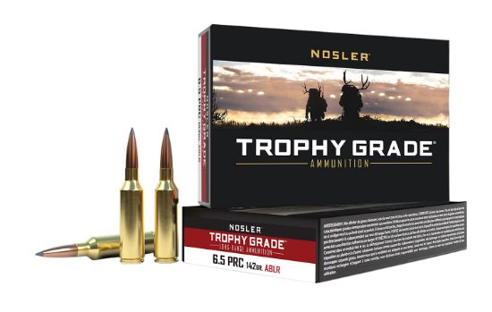 Picture of Nosler 61232 Trophy Grade Long-Range 6.5 Prc 142 Gr Nosler Spitzer Accubond Long Range 20 Per Box/ 10 Case 