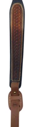 Picture of Hunter Company 027-139-3 Cobra Chestnut Tan & Black Painted Leather/Suede With Embossed Design, Quick Adjust 