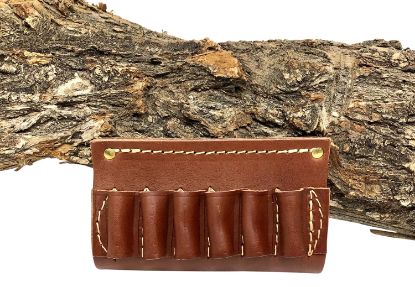 Picture of Hunter Company 0650 Cartridge Belt Slide Chestnut Tan Leather 45 Cal Capacity 6Rd Belt Slide Mount 2" Belt 