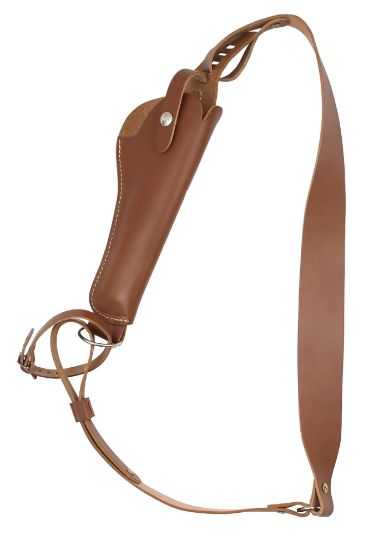 Picture of Hunter Company 068-300-4 Sportsman Bandolero Shoulder Size 4 Chestnut Tan Leather Harness Fits Da Revolver Fits 5-6.50" Barrel Right Hand 