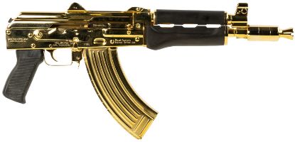 Picture of Zastava Arms Usa Zp92762mgl Zpap92 7.62X39mm 30+1 10" 24K Gold Plated/Cold Hammer Forged, Chrome Lined Barrel, Steel 24K Gold Plated Receiver, Dark Walnut Grips 