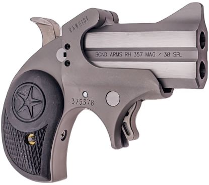 Picture of Bond Arms Barhr Rawhide 38 Special/357 Mag 2.50" 2Rd, Stainless, Black Rubber Grips 