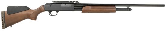 Picture of Mossberg 54143 500 Exclusive Configuration 20 Gauge Pump 5+1 24" Blued Steel Barrel, Blued Receiver W/Integral Scope Base, Wood Fixed Dual Comb Bantam Stock, Right Hand 