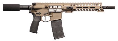 Picture of Patriot Ordnance Factory 01803 Minuteman Direct Impingement 5.56X45mm Nato 30+1 10.50" Black Nitride Barrel, Patriot Brown Rec, Black Buffer Tube Stock & Grip 