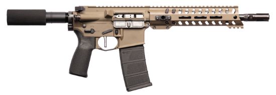 Picture of Patriot Ordnance Factory 01803 Minuteman Direct Impingement 5.56X45mm Nato 30+1 10.50" Black Nitride Barrel, Patriot Brown Rec, Black Buffer Tube Stock & Grip 