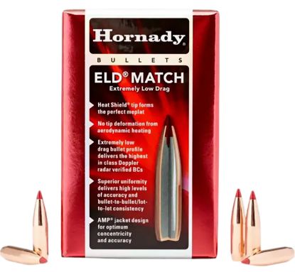 Picture of Hornady 2561 Eld Match 25 Cal .257 134 Gr Extremely Low Drag Match 100 Per Box/ 15 Case 