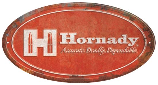 Picture of Hornady 99144 Oval Sign Rustic Red White Aluminum 12" X 18" 