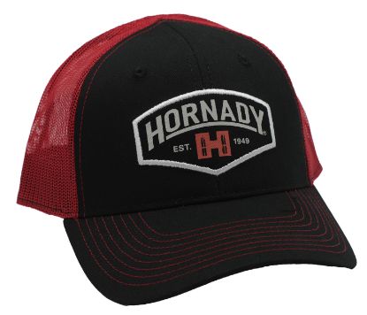 Picture of Hornady 99214 Established Mesh Cap Black Red Structured 