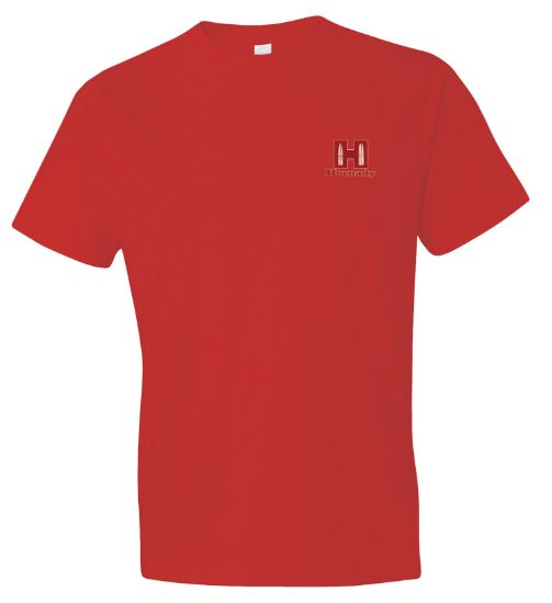 Picture of Hornady 99601M Hornady T-Shirt Red Cotton Polyester Short Sleeve Medium 