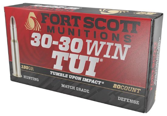 Picture of Fort Scott Munitions 3030130Scv Tumble Upon Impact (Tui) Rifle 30-30 Win 130 Gr Solid Copper Spun 20 Per Box/ 25 Case 