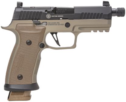 Picture of Sig Sauer 320Axgca9cwcbttbr2 P320 Axg Combat Limited Edition 9Mm Luger 21+1 4.60" Black Nitron, Serrated/Optic Ready Slide, Coyote Hogue G10 Grips & Backstrap Grip 