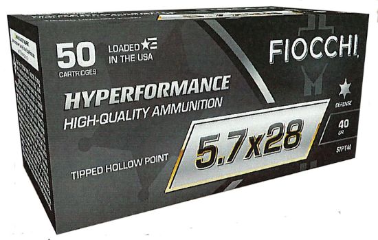 Picture of Fiocchi 57Pt40 Hyperformance 5.7X28mm 40 Gr Tipped Hollow Point 50 Per Box/ 10 Case 