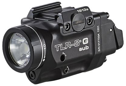 Picture of Streamlight 69438 Trl-8 G Sub Gun Light With Green Laser Black Anodized 500 Lumens White Led 1913 Short Rail Pistol 