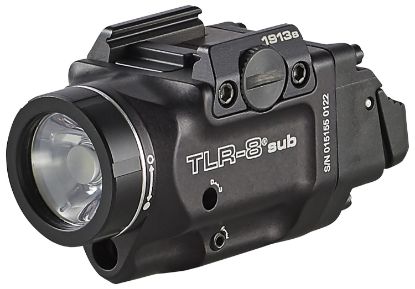 Picture of Streamlight 69418 Tlr-8 Sub Gun Light With Red Laser Black Anodized 500 Lumens White Led 1913 Short Railed Pistol 