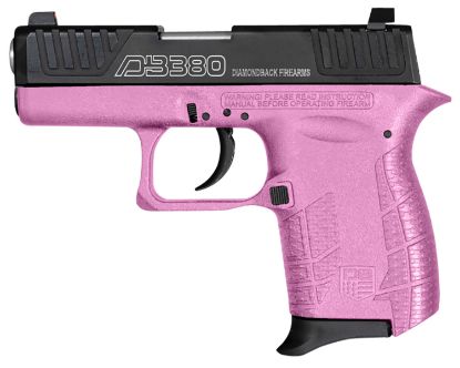 Picture of Diamondback Db0100e112 Db380 Gen4 Micro-Compact Frame 380 Acp 6+1, 2.80" Stainless Steel Barrel, Nickel Boron Serrated Stainless Steel Slide, Pink Polymer Frame W/Beavertail & Grip 