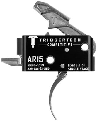 Picture of Triggertech Ar0sbs33nnp Competitive Stainless Pro Curved Single-Stage 3 Lbs Fixed For Ar-15 