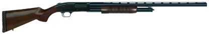 Picture of Mossberg 50430 500 Retrograde-Field 12 Gauge 3" 5+1 28" Barrel, Matte Blued Metal Finish, Walnut Stock W/Checkered Grip & Corncob Forend, Dual Bead Sight, Accu-Set Chokes 