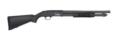 Picture of Mossberg 51605 590S Tactical 12 Gauge Pump 3" 9+1, 18.50" Matte Blued Barrel, Optics Cut Matte Blued Black Receiver, Synthetic Stock, Right Hand 