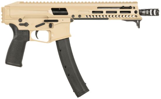 Picture of Patriot Ordnance Factory 01926 Phoenix 9Mm Luger 35+1 8", Flat Dark Earth Rec/M-Lok Handgaurd, Black Mft Grip, Picatinny Stock Adapter, Muzzle Brake, Includes Hand Stop 