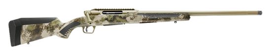 Picture of Savage Arms 58028 Impulse Big Game 7Mm Prc 2+1 22" Threaded, Hazel Green Cerakote Barrel/Rec, Woodland Camo Fixed Accustock With Accufit, Includes Detachable Box Mag 