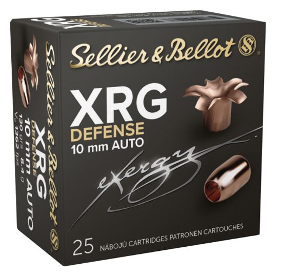 Picture of Sellier & Bellot Sb10xa Xrg Defense 10Mm Auto 130 Gr Solid Copper Hollow Point 25 Per Box/ 40 Case 