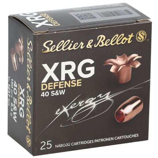 Picture of Sellier & Bellot Sb40xa Xrg Defense 40 S&W 130 Gr Solid Copper Hollow Point 25 Per Box/ 40 Case 