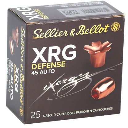 Picture of Sellier & Bellot Sb45xa Xrg Defense 45 Acp 165 Gr Solid Copper Hollow Point 25 Per Box/ 40 Case 